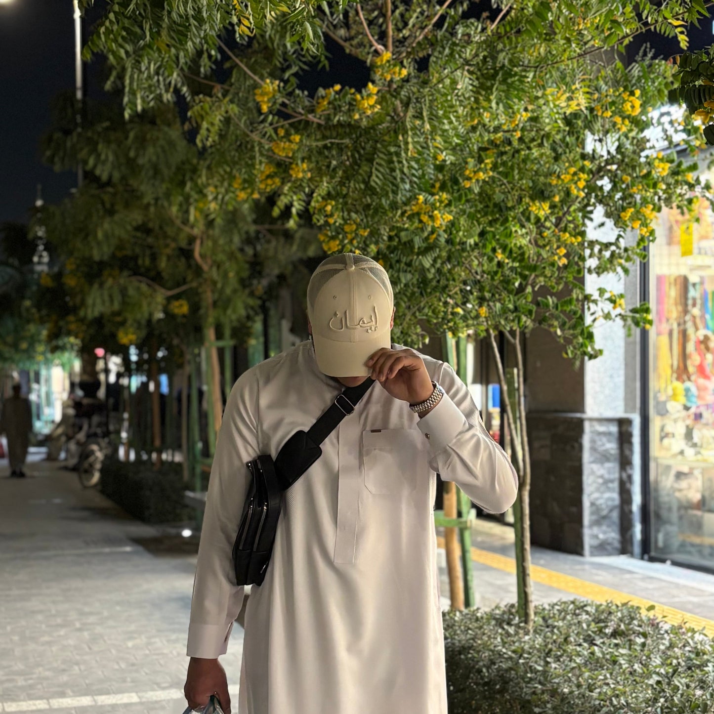 "IMAN" Islamic Hat - Beige Trucker/Net Cap